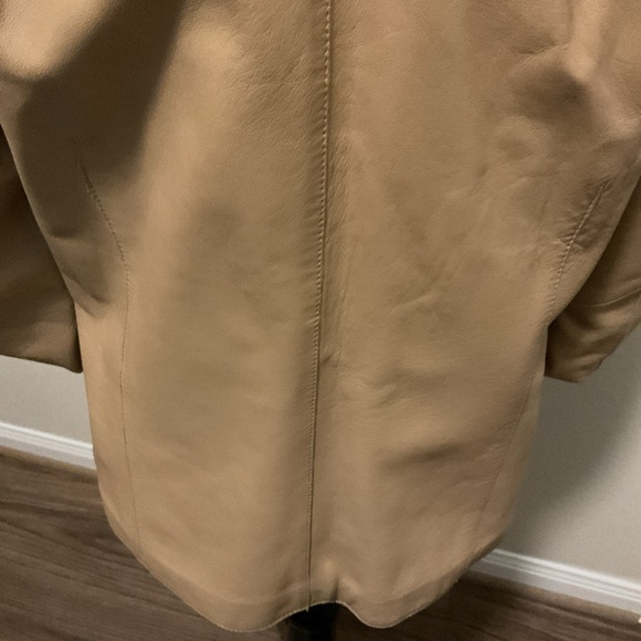 Siena Studio Womens Tan Leather Button Front Jacket Size Medium - Picture 7 of 15